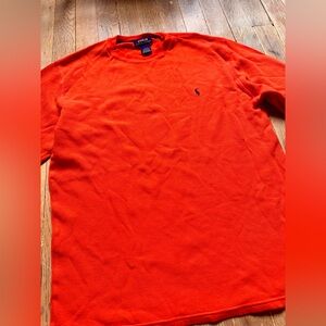 Polo Ralph Lauren shirt L Pullover sweater Long Sleeve Mens Orange